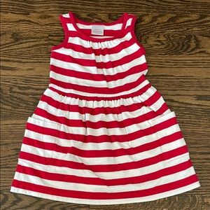 Red and White Striped Kids Dress